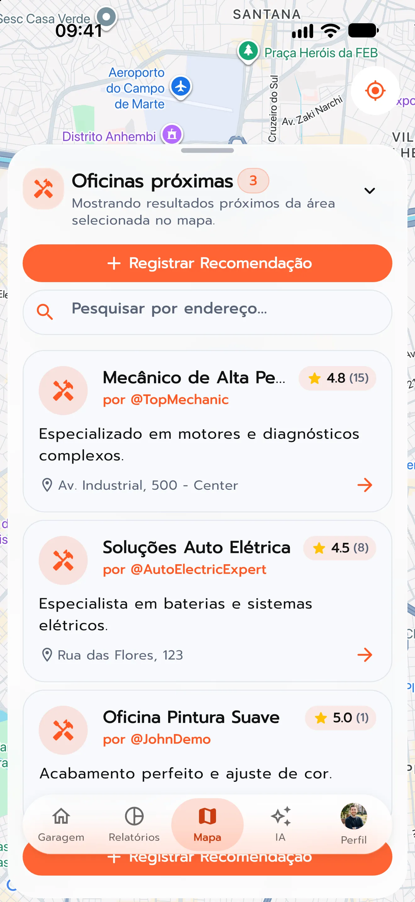 Serviços recomendados